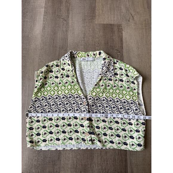 Zara Cropped Tank Top Woman’s Beach Vacation Linen Blend Size Extra Large - Picture 4 of 7